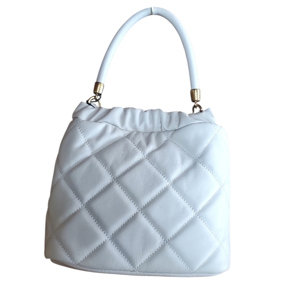 Ted Baker London Jenny Floral Stud Satchel Soft White Leather Quilted Bag - Picture 2 of 11
